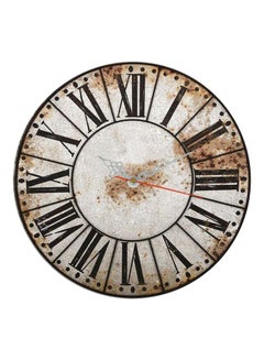 MT Wooden Analog Wall Clock Beige/Black 50x50cm 