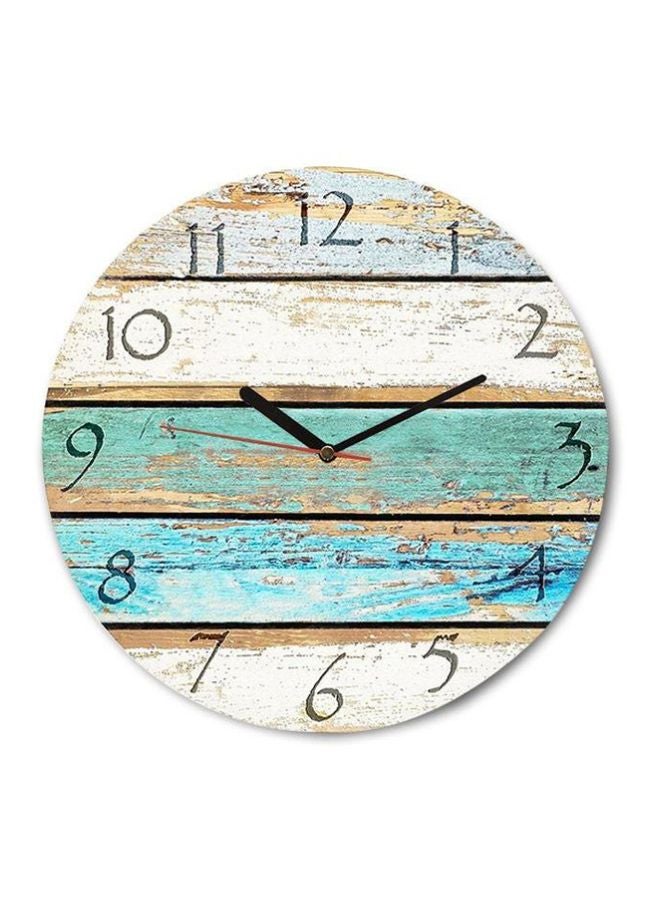 أم تي ساعة حائط بعقارب من الخشب أزرق/بيج/أسود 50x50سم