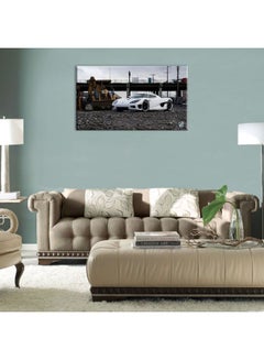 Decorative Car Themed Canvas Wall Painting With Frame White/Black/Yellow 30x45cm - v1599122957/N40087095A_2