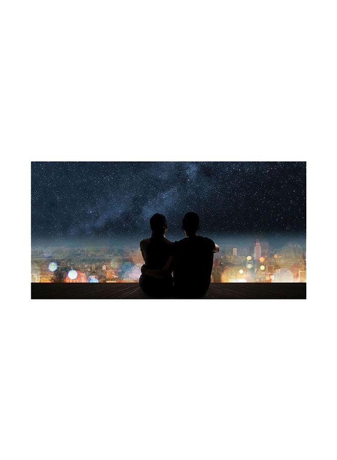 Sasb Couple Themed Wall Painting Without Frame Black/Blue/Beige 30x15x15cm  - Image 1
