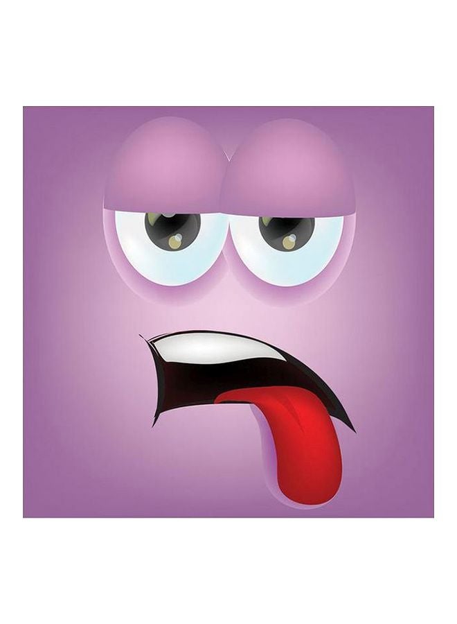 Sasb Smiley Face Themed Wall Painting Without Frame Purple/White/Red 30x30cm  - Image 1