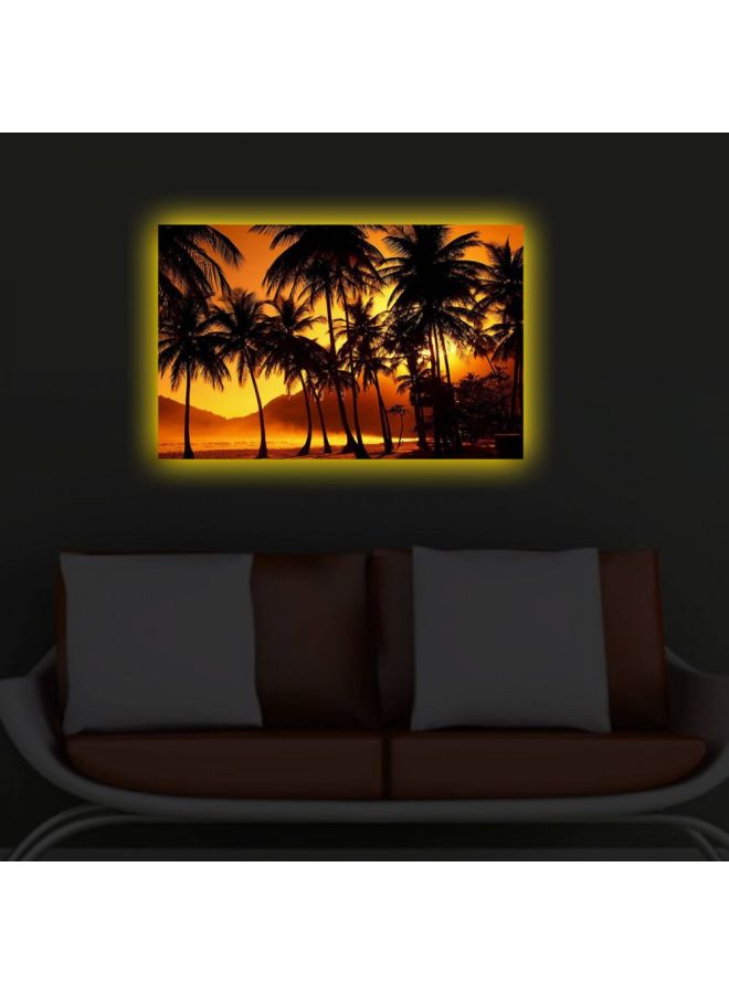 Landscape And Nature Canvas Painting Orange/Black/Yellow 45x70cm