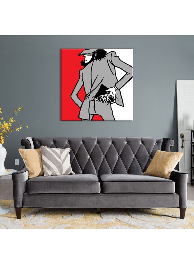 Bonamaison Decorative Cartoon Themed Canvas Wall Painting With Frame Red/Grey/Black 40x40cm  - Image 2