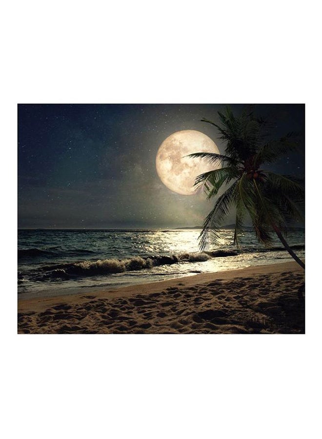 Sasb Moon Themed Wall Painting With Frame White/Beige/Black 100x80x2.5cm  - Image 1
