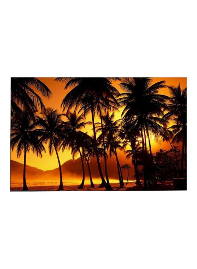 Landscape And Nature Canvas Painting Orange/Black/Yellow 45x70cm