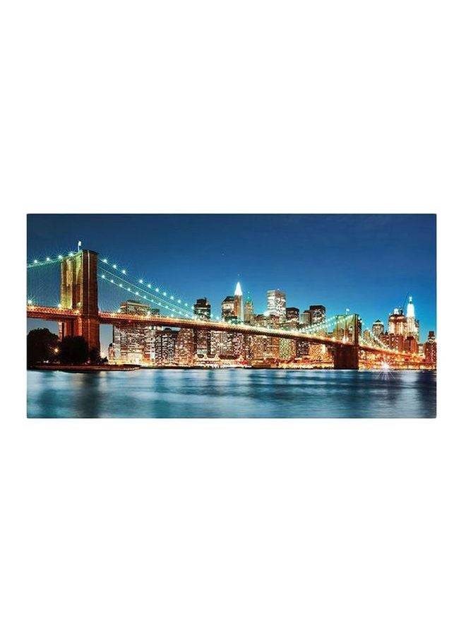 Sasb City Themed Wall Painting Without Frame Yellow/Blue/Black 30x15x0.3cm 