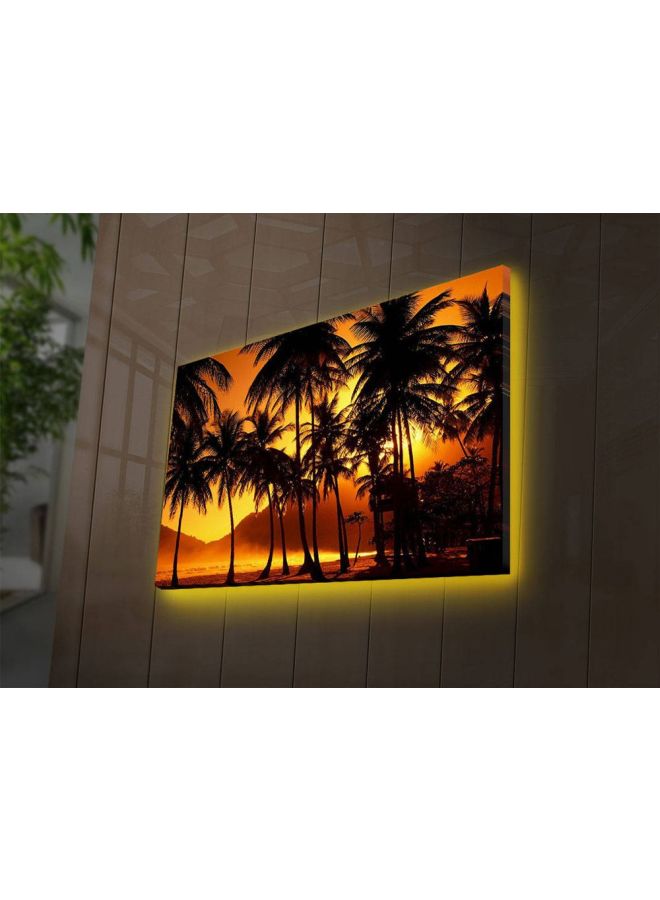 Landscape And Nature Canvas Painting Orange/Black/Yellow 45x70cm