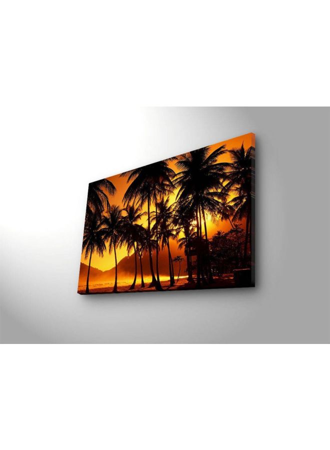 Landscape And Nature Canvas Painting Orange/Black/Yellow 45x70cm
