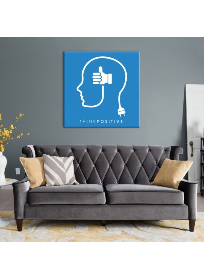 Bonamaison - Decorative Canvas Painting With Frame Blue/White 40x40cm - Image 1