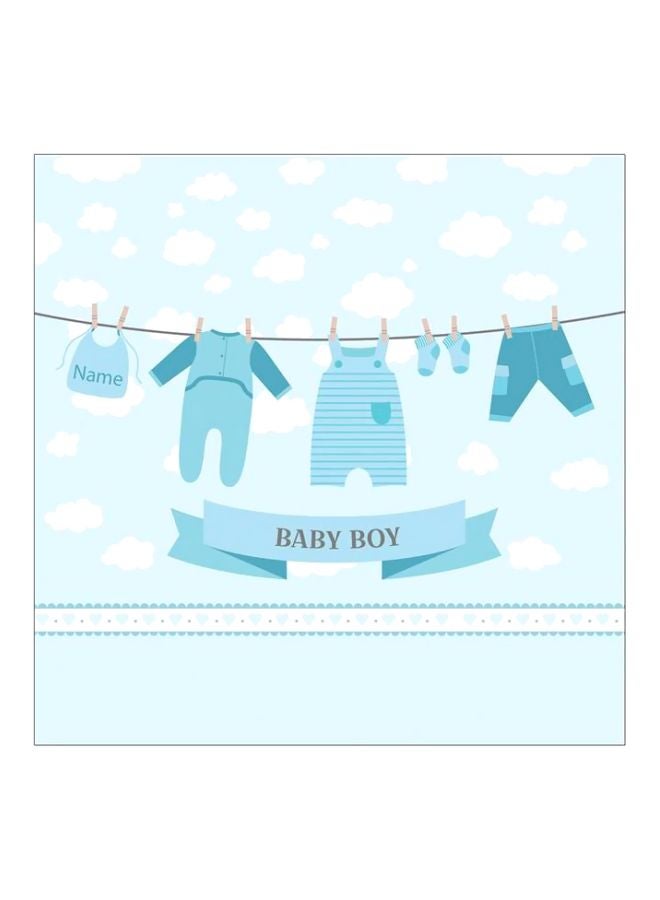 Sasb - Baby Boy Themed Canvas Wall Painting Without Frame Blue/White/Black 30x20cm - Image 1