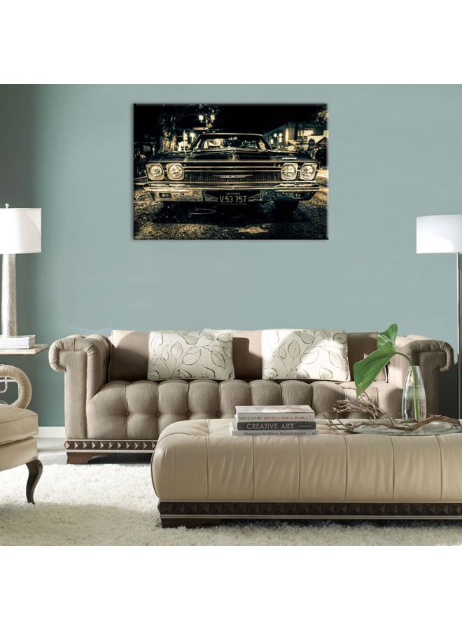 Bonamaison Decorative Car Themed Canvas Painting With Frame Black/Grey 45x30cm  - Image 2