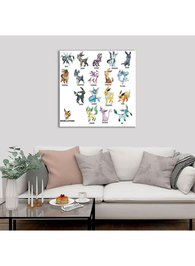 بونامايسون لوحة فنية لديكور الحائط مزينة بطبعة شخصية "Pokemon"مزودة بإطار متعدد الألوان 40x40سم  - Image 3