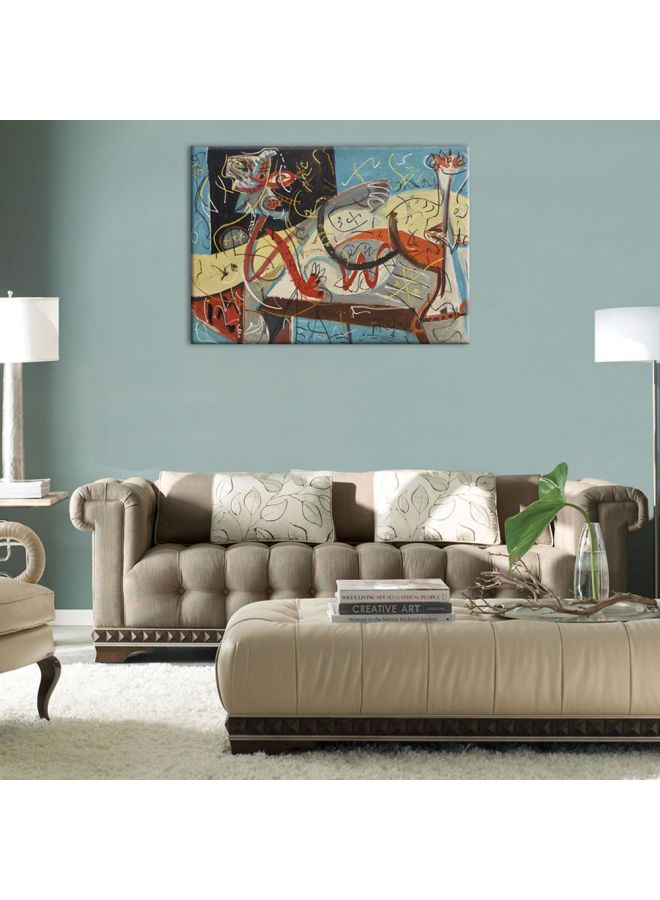 Bonamaison Ancient Themed Decorative Wall Painting With Frame Blue/Yellow/Orange 30x45cm  - Image 2