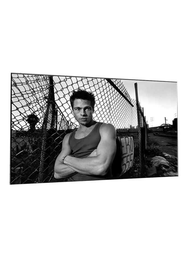 Bonamaison Brad Pitt Themed Canvas Wall Painting With Frame Grey/Black 30x45cm  - Image 2