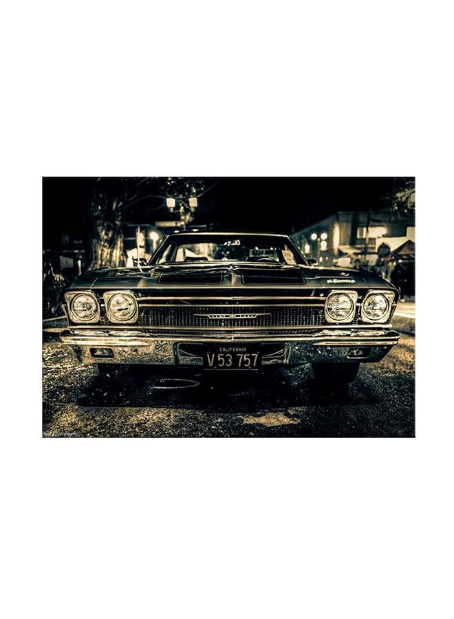 Bonamaison Decorative Car Themed Canvas Painting With Frame Black/Grey 45x30cm  - Image 1