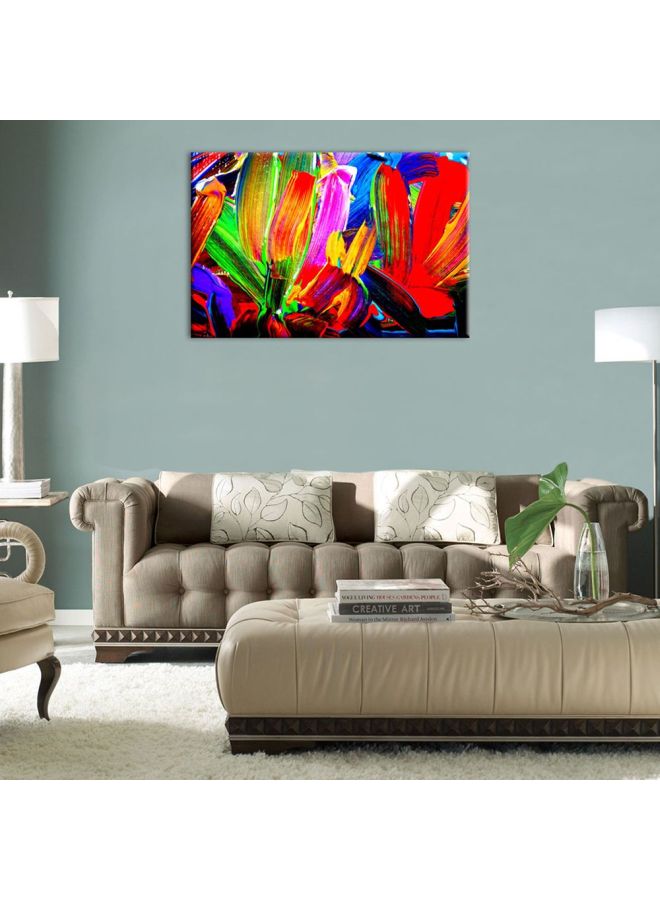 بونامايسون لوحة فنية لديكور الحائط مزودة بإطار بتصميم يمثل زهوراً متعدد الألوان 45x30سم  - Image 2