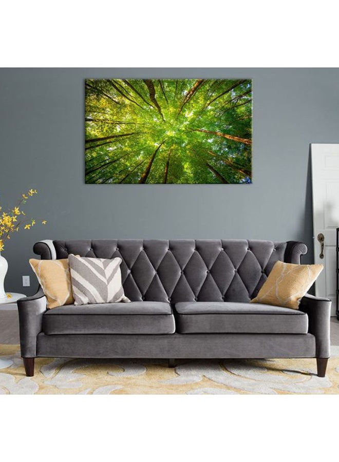 بونامايسون لوحة فنية لديكور الحائط والزينة بطبعة منظر طبيعي مع إطار أخضر / بني 60x40سم  - Image 2