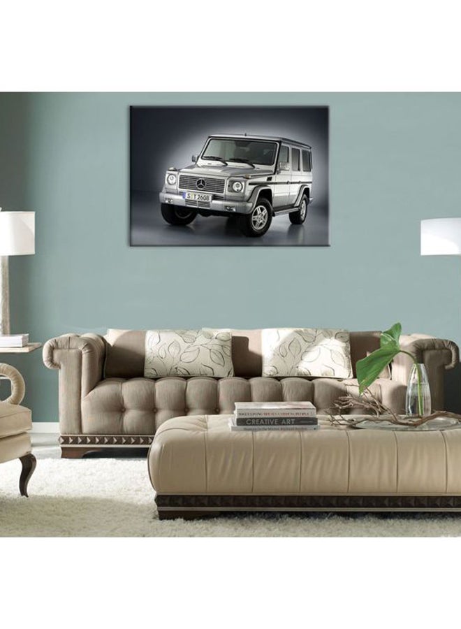 Bonamaison Decorative Car Themed Canvas Wall Painting With Frame Silver/White/Black 30x45cm  - Image 2