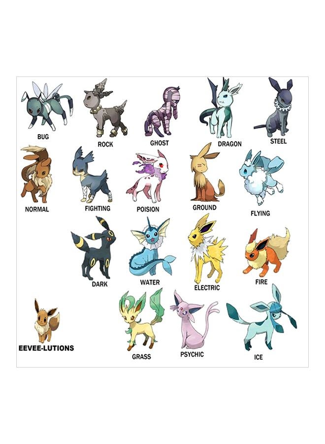 بونامايسون لوحة فنية لديكور الحائط مزينة بطبعة شخصية "Pokemon"مزودة بإطار متعدد الألوان 40x40سم  - Image 1