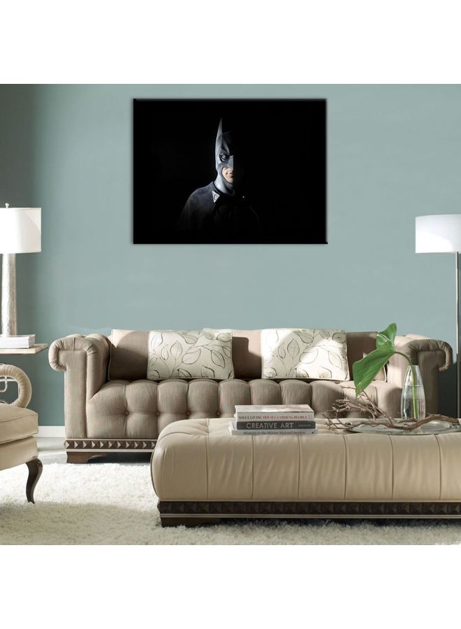 بونامايسون لوحة فنية لديكور الحائط مزودة بإطاربتصميم شخصية باتمان أسود / بيج 45x30سم  - Image 2