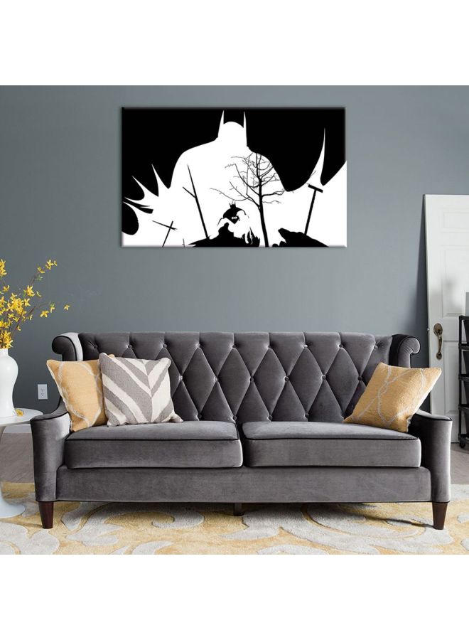 بونامايسون لوحة فنية لديكور الحائط مزودة بإطار، برسمة باتمان أسود/ أبيض 45x30سم  - Image 3