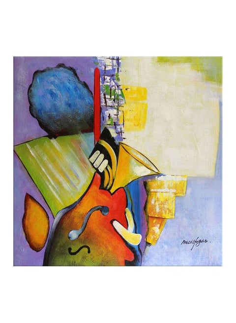 Contemporary Themed Decorative Wall Painting With Frame Multicolour 40x40cm