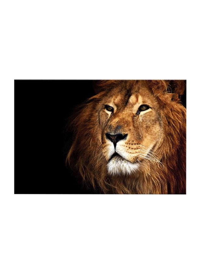 Bonamaison Lion Themed Decorative Wall Painting With Frame Brown/Black 40x60cm  - Image 1