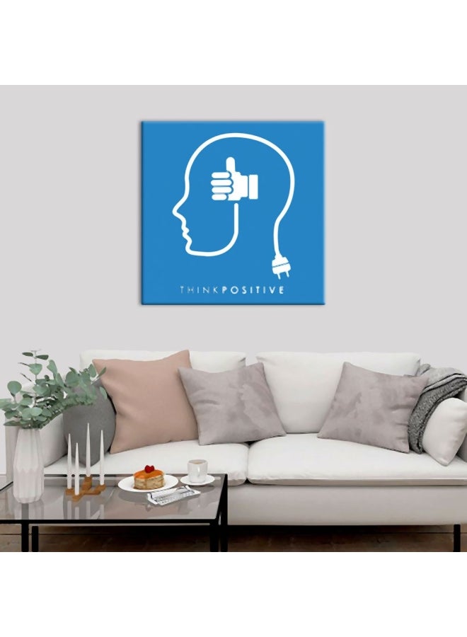 Bonamaison - Decorative Canvas Painting With Frame Blue/White 40x40cm - Image 1