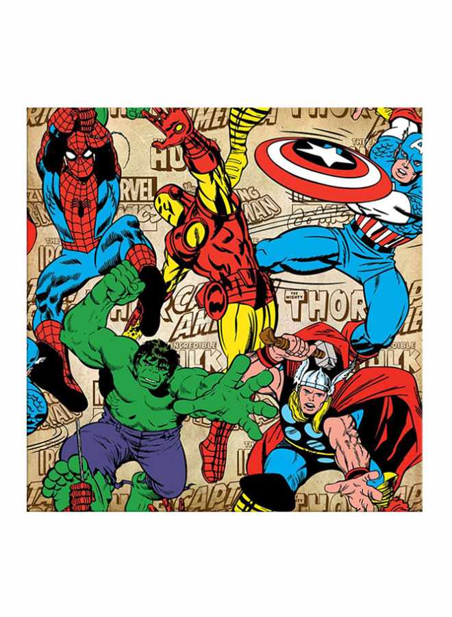 Bonamaison Avengers Themed Canvas Wall Painting With Frame Red/Blue/Green 40x40cm  - Image 1