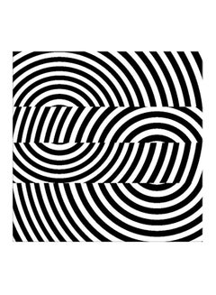Decorative Abstract Themed Canvas Wall Painting With Frame Black/White 40x40cm