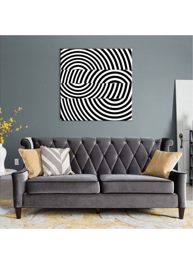 Bonamaison - Decorative Abstract Themed Canvas Wall Painting With Frame Black/White 40x40cm - Image 1