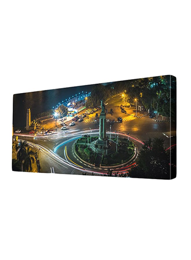 Decalac City Life Themed Wall Painting With Frame Multicolour 100x45x1.5cm 