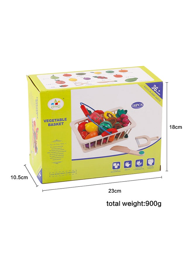 Generic - 16-Piece Wooden Vegetable Basket Set - Image 1