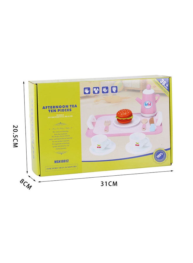 10-Piece Wooden Simulation Tea Set - Image 5
