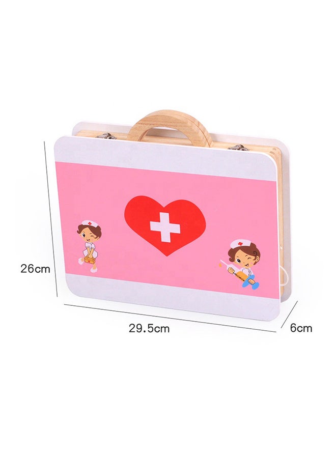 16-Piece Wooden First-Aid Hospital Tool Set Pink Color 3+ Year Premium Quality 30x26cm - Image 4