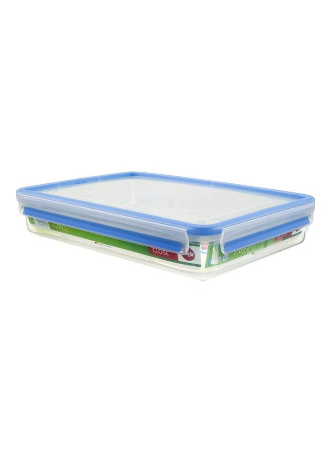 emsa Clip And Close Rectangular Food Storage Container With Lid Clear/Blue - Image 3