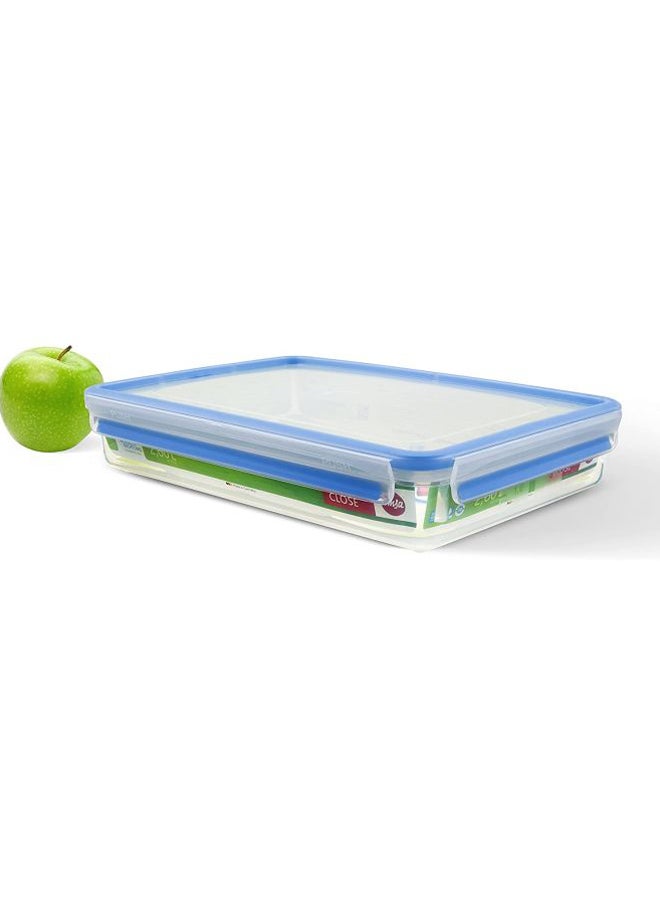 emsa Clip And Close Rectangular Food Storage Container With Lid Clear/Blue - Image 4