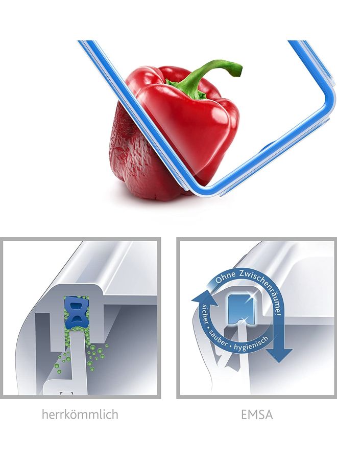 إمزا حاويات تخزين الطعام بتصميم طويل ومستطيل ومزودة بغطاء شفاف/أزرق - Image 5