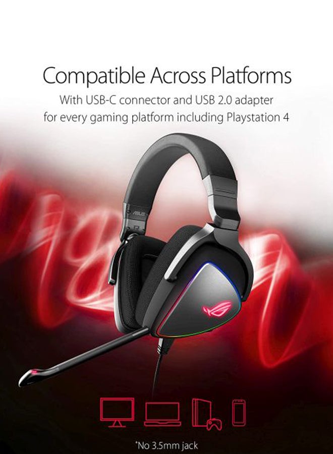 ASUS - ROG Delta Gaming Headset | Headset With Mic And Hi-Res Ess Quad-Dac | Compatible Gaming Headphones For PC, MAC, PS4, Xbox One | Aura Sync RGB Lighting - Image 1
