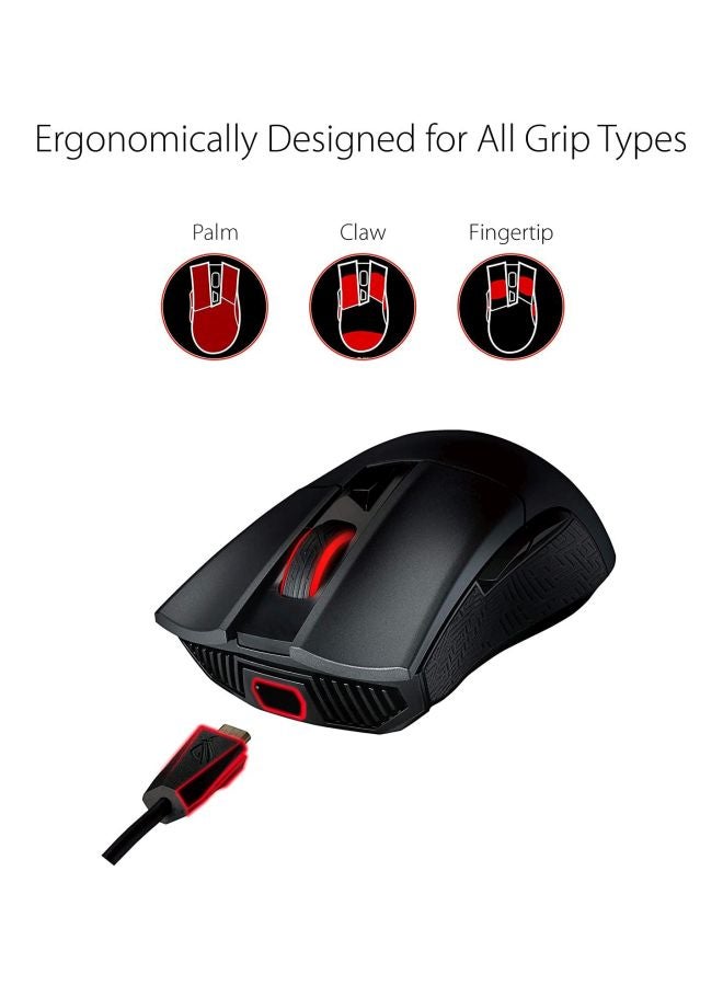 ASUS - ROG Gladius II Wireless Ergonomic RGB Gaming Mouse with dual 2.4GHz/Bluetooth Wireless Connectivity, Advanced 16000-DPI Sensor, ROG-Exclusive Switch Socket Design, and Aura Sync lighting - Image 1