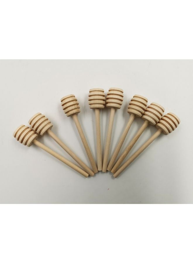 8-Piece Wooden Honey Spoon Set Beige 10cm - Image 2