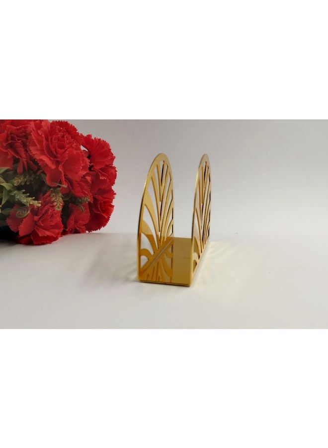 Curved Napkin Holder Gold 13x9cm - Image 2