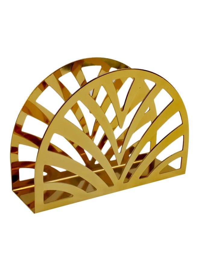 Curved Napkin Holder Gold 13x9cm - Image 1