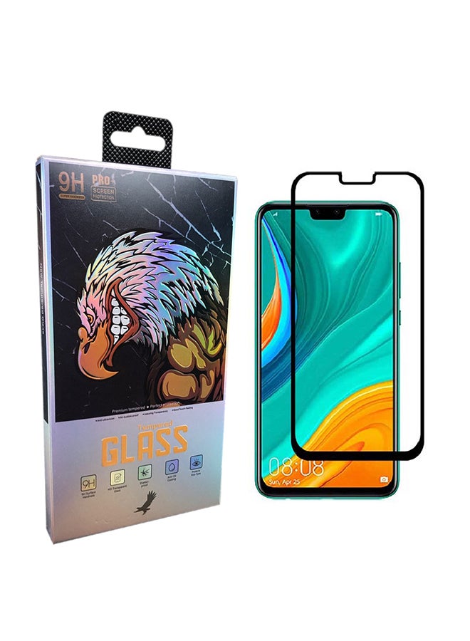9 إتش لاصقة حماية للشاشة برو بلس من الزجاج المقوى لهاتف هواوي Y8s شفاف/ أسود - Image 1