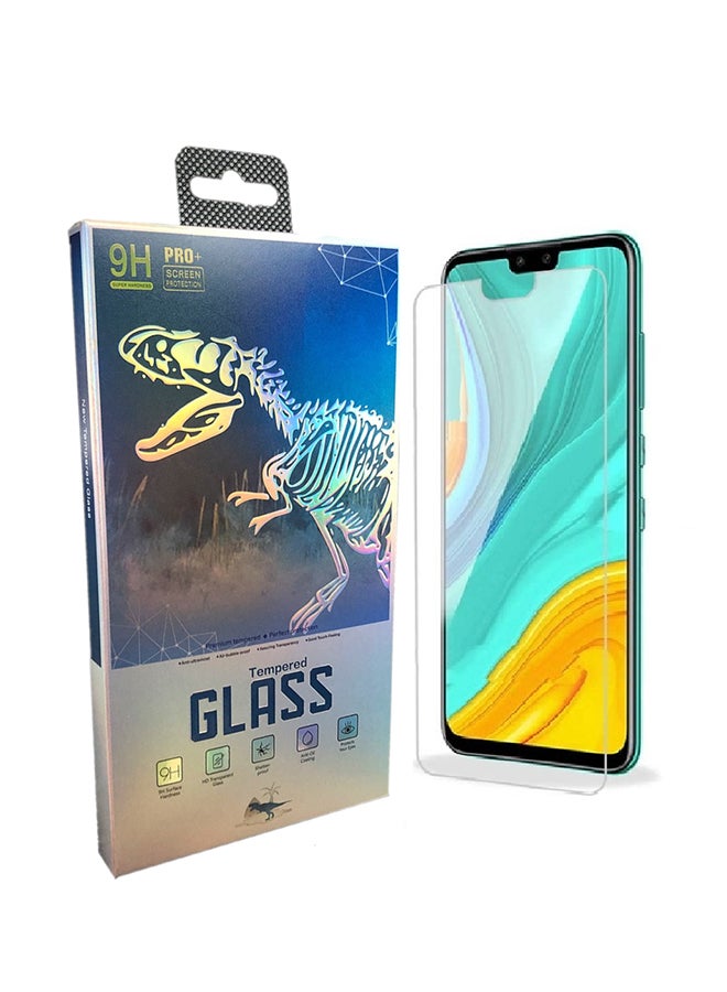 9 إتش لاصقة حماية للشاشة برو بلس، مصنوعة من الزجاج المقوى، ومُناسبة لهاتف هواوي Y8S شفاف - Image 1