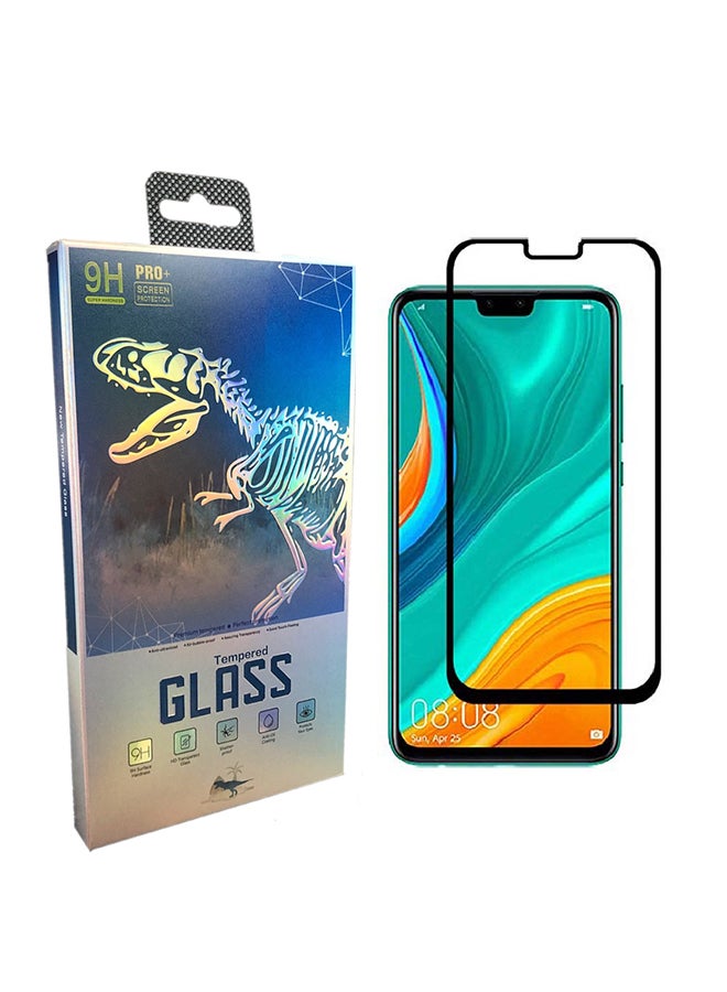 9 إتش لاصقة حماية للشاشة برو بلس، مصنوعة من الزجاج المقوى، ومُناسبة لهاتف هواوي Y8S شفاف/ أسود - Image 1