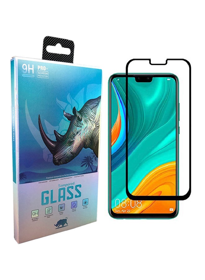9 إتش لاصقة حماية للشاشة برو بلس مصنوع من الزجاج المقوى، مُناسبة لهاتف هواوي Y8S شفاف/ أسود - Image 1
