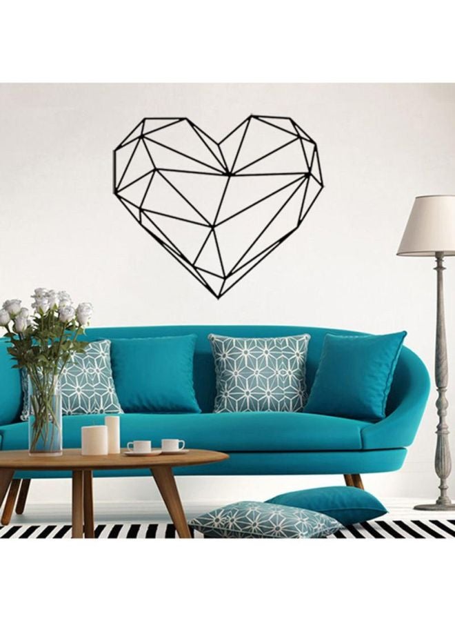 DaDa Home Creative Geometric Heart Shape Removable Wall Sticker Black 57x49cm  - Image 1