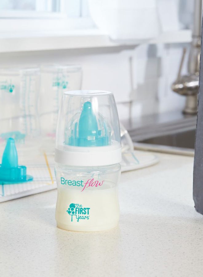 the FIRST years - Breastflow Feeding Bottle, Pack Of 3, 5oz - Clear/Green/White - Image 1