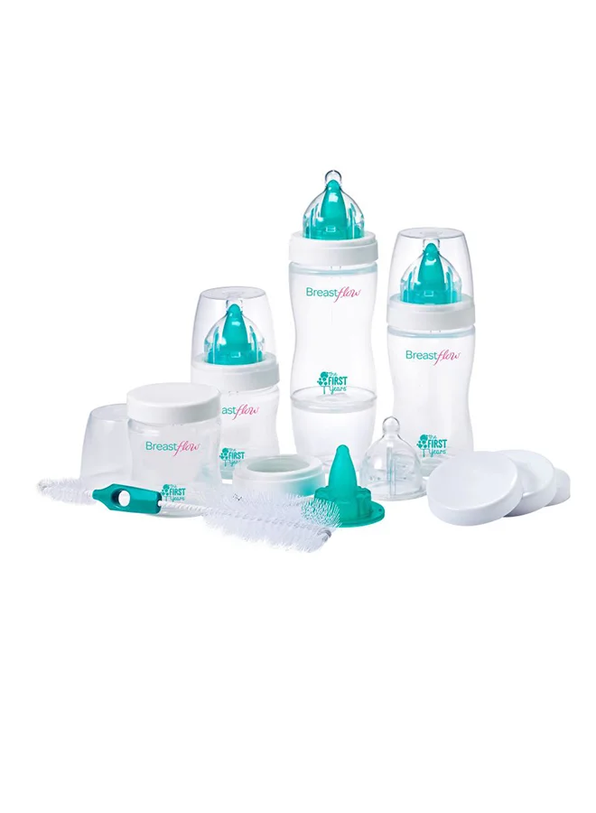 the FIRST years Breastflow Baby Feeding Starter Set - Clear/Green/White